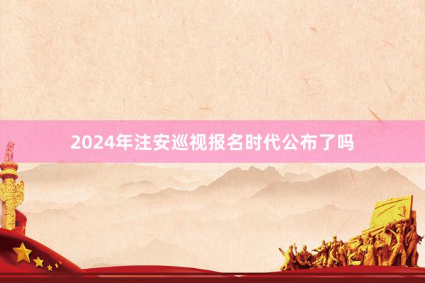 2024年注安巡视报名时代公布了吗